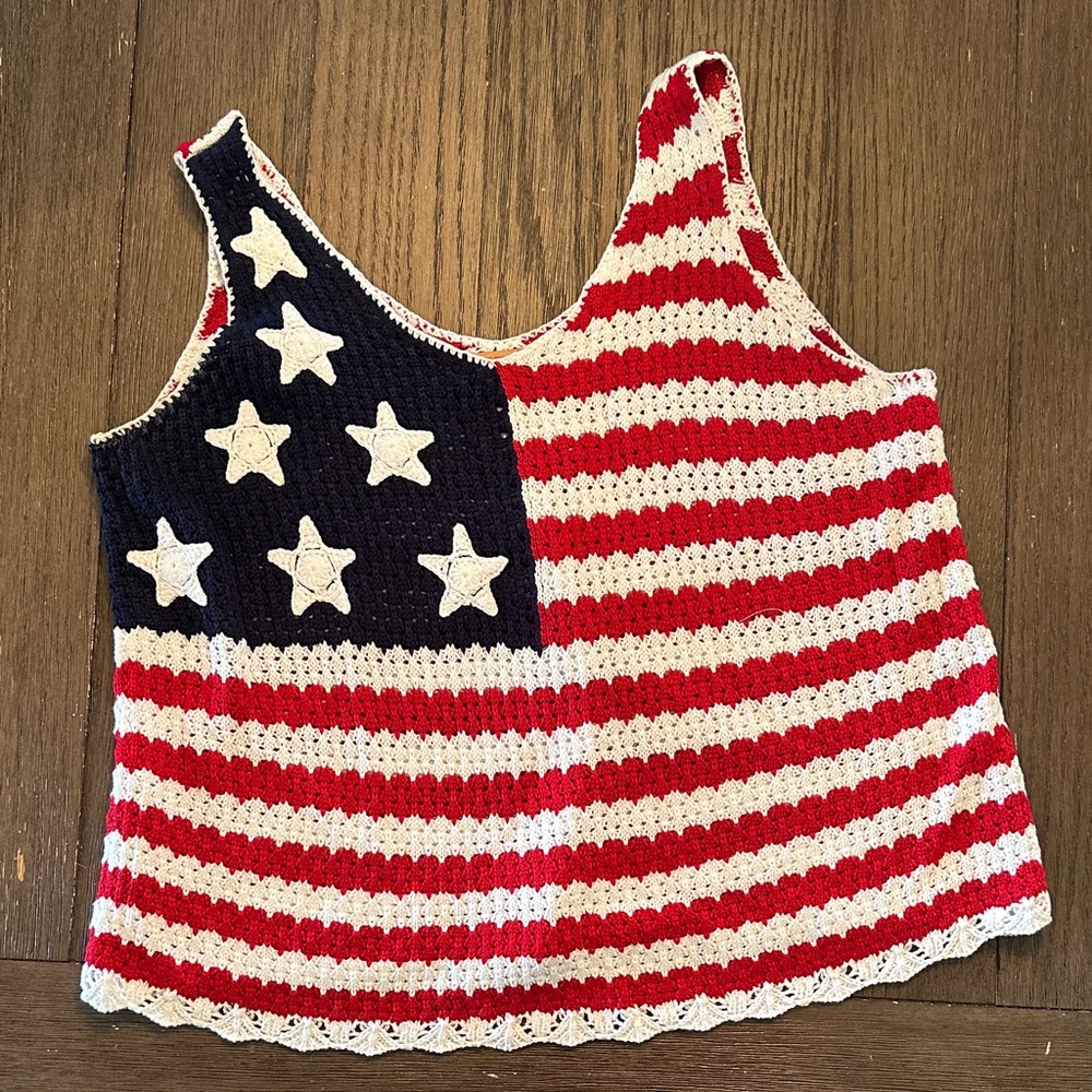 Jollidays Stars and Stripes Crochet Tank Top